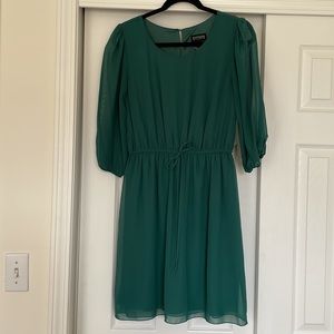 Green Sheer Sleeve Dress